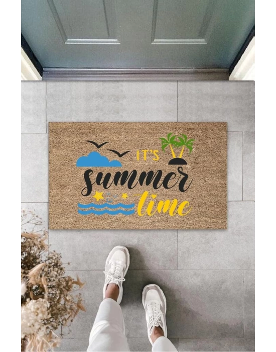 Bej Kapı Önü Paspası Its Summer Tıme Desen  K-3281