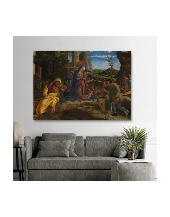 Çobanların Hayranlığı Tablosu - Andrea Mantegna The Adoration of the Shepherds-6590