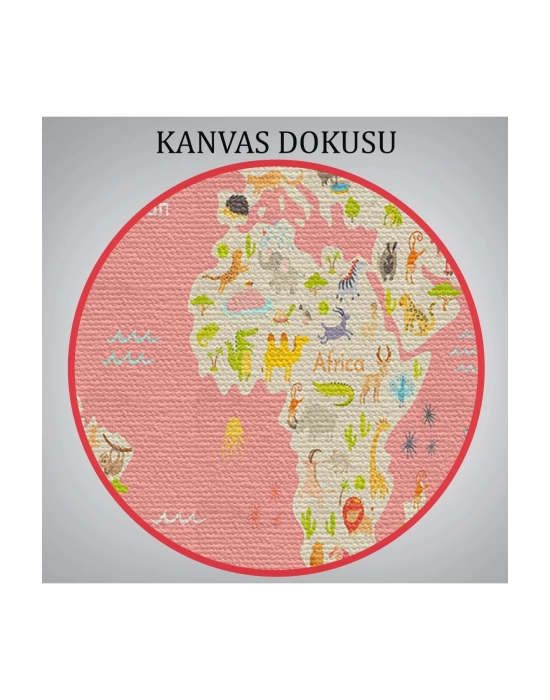 Cocuk Odası Hayvan Desenli Dekoratif Kanvas Tablo 1045