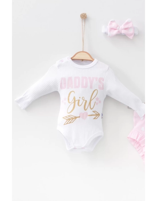 Daddys Girl Bandanalı Kız Bebek Takımı