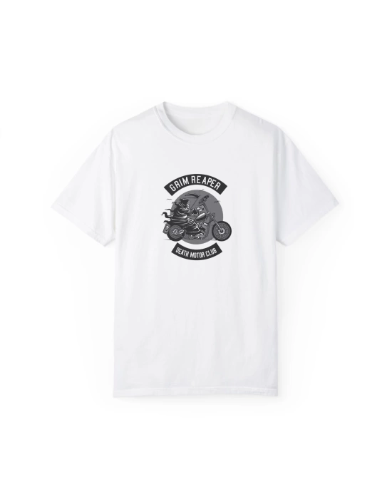 Death Motorcycle Club Baskılı Beyaz Basic Tshirt