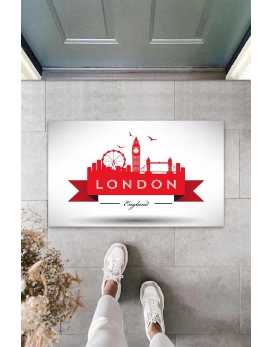 Dijital Baskı Beyaz London Kapı Paspası