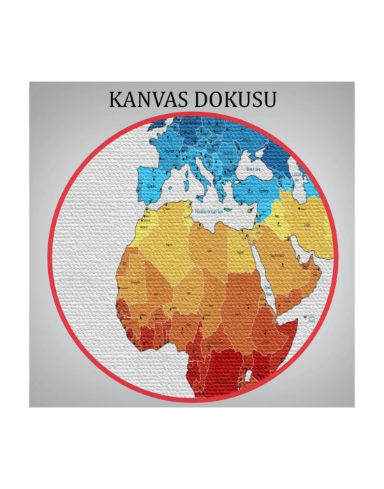 Dünya Haritası  Dekoratif Kanvas Tablo 1047