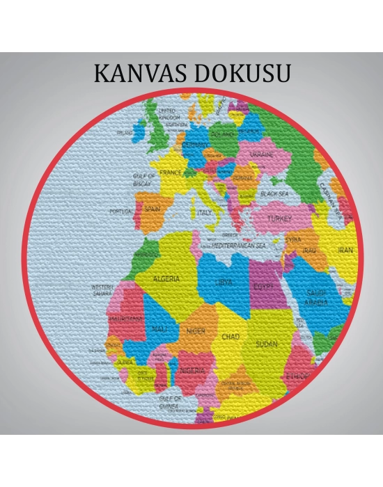 Dünya Haritası  Dekoratif Kanvas Tablo 1050