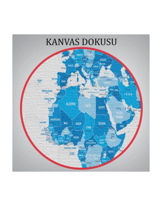 Dünya Haritası  Dekoratif Kanvas Tablo 1051