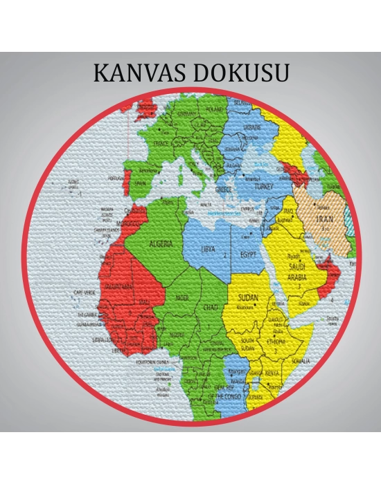 Dünya Haritası  Dekoratif Kanvas Tablo 1066