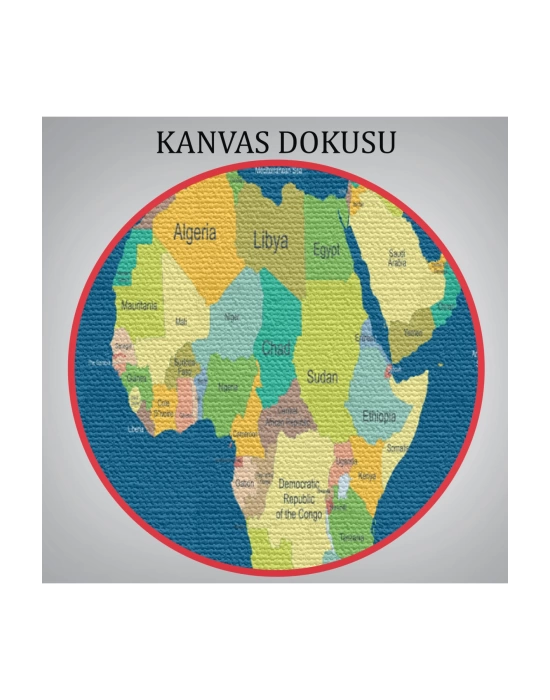 Dünya Haritası  Dekoratif Kanvas Tablo 1101