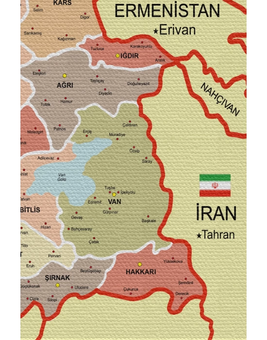 Duvar Örtüsü Detaylı Güncel Türkiye Haritası Kaliteli Kanvas Duvar Halısı-4046