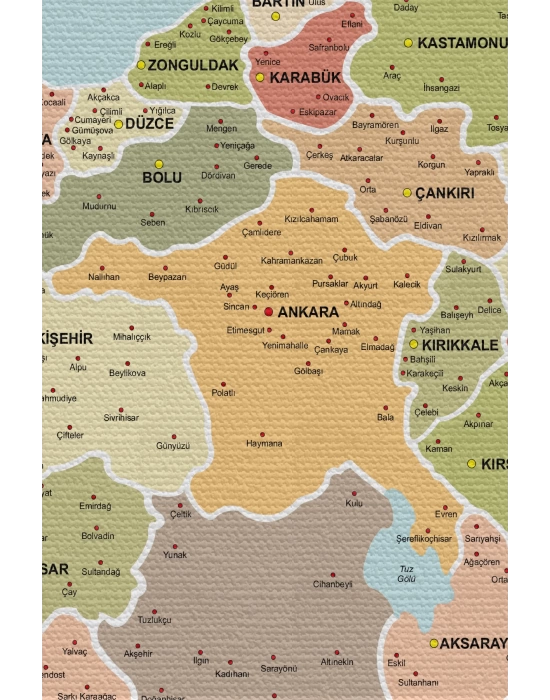 Duvar Örtüsü Detaylı Güncel Türkiye Haritası Kaliteli Kanvas Duvar Halısı-4046