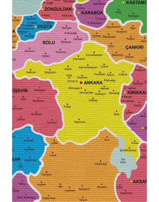 Duvar Örtüsü Detaylı Güncel Türkiye Haritası Kaliteli Kanvas Duvar Halısı-4053