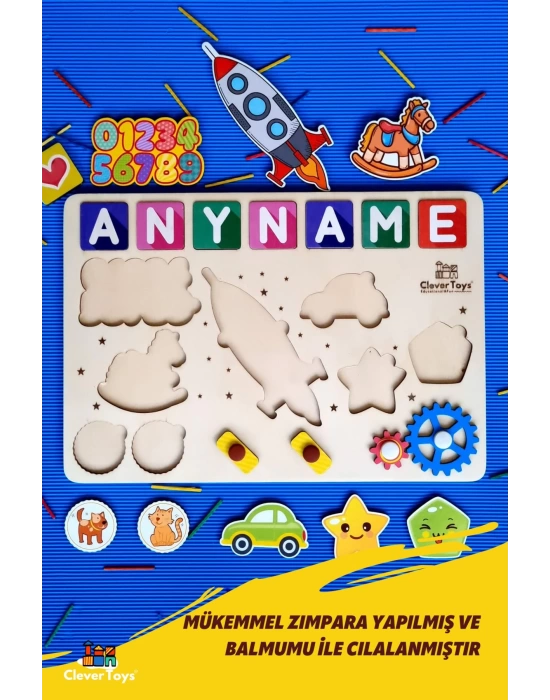 Eğitici Ahşap Yap Boz Oyuncak (HAYVANLAR, SAYİLAR VE ARAÇ ŞEKİLLER) Puzzle Yapboz