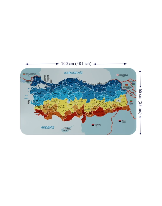 Eğitici - Öğretici Dünya ve Türkiye Haritası Çocuk Odası Duvar Sticker-60x105-3891