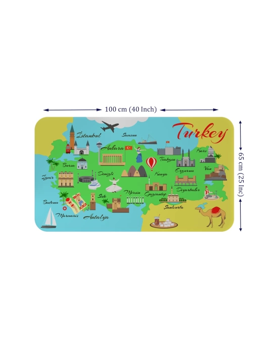 Eğitici ve Öğretici Cocuk Odası Türkiye Haritası Duvar Sticker-60x105-3876