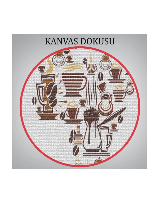 Kahve Coffee Temalı Dünya Haritası  Dekoratif Kanvas Tablo 1087