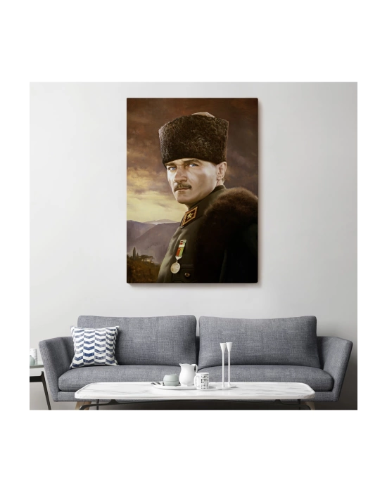 Kalpaklı Mustafa Kemal Atatürk Duvar Tablosu -6448