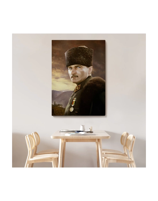 Kalpaklı Mustafa Kemal Atatürk Duvar Tablosu -6448