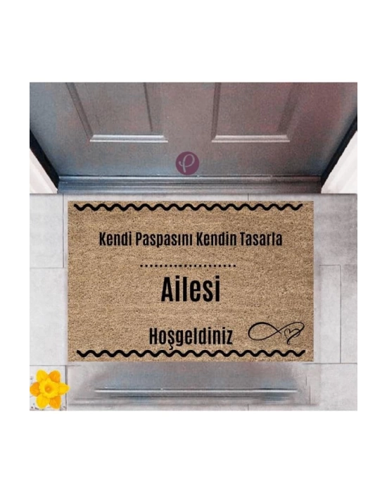 Kapı Önü Paspası Dekoratif Dijital Baskı Ailesi  P-2513