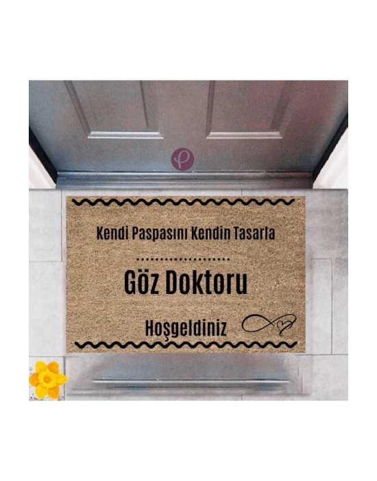 Kapı Önü Paspası Dekoratif Dijital Baskı Göz Doktoru P-2518