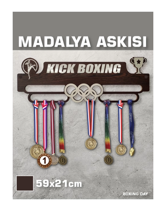 Kick Boks Madalya Askısı, Kick BOXING Sporcu Ödül Duvar Askılı Madalyalık, Madalya Tutucu