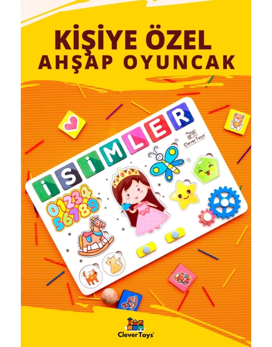 Kız çocuk Eğitici Oyuncak Kişiselleştirilebilir. Montessori Tak Çıkar Ahşap Puzzle Yapboz