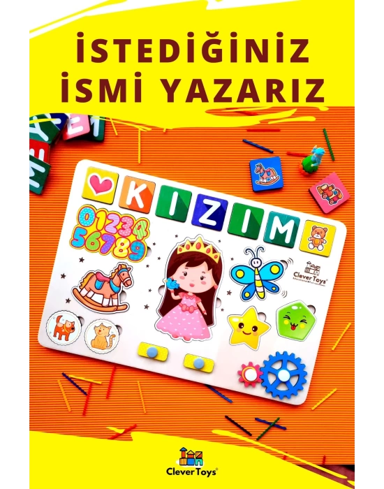 Kız çocuk Eğitici Oyuncak Kişiselleştirilebilir. Montessori Tak Çıkar Ahşap Puzzle Yapboz