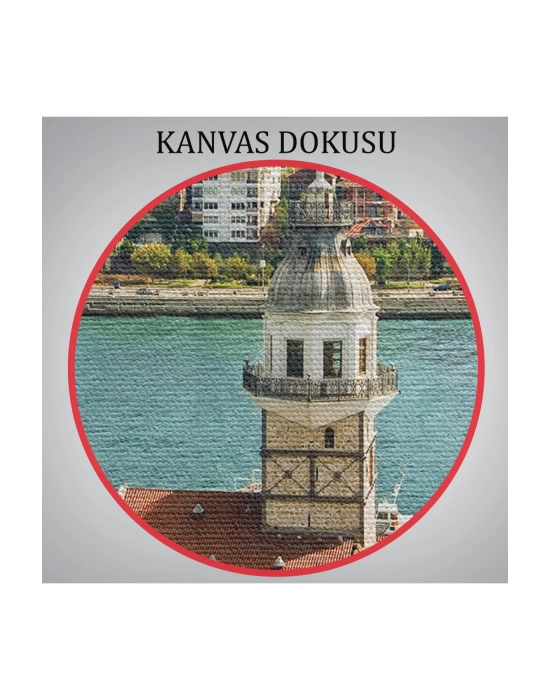 Kızkulesi ve Üsküdar Kuşbakışı Manzarası Dekoratif Kanvas Tablo-6509