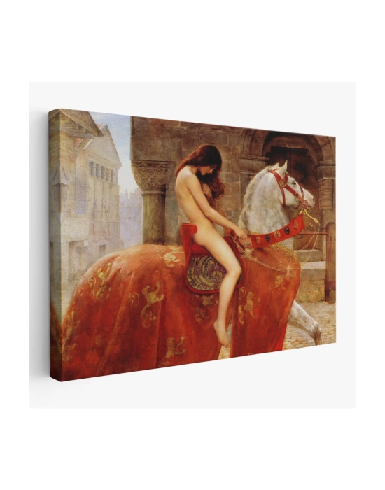 Lady Godiva Tablosu - At Üstünde Çıplak Kadın-6583