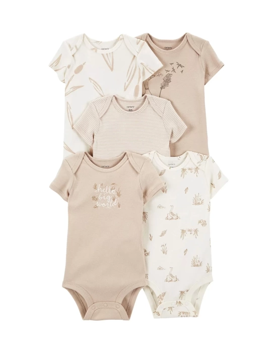 Layette Bebek 5li Kısa Kol Body  Karışık Renkli