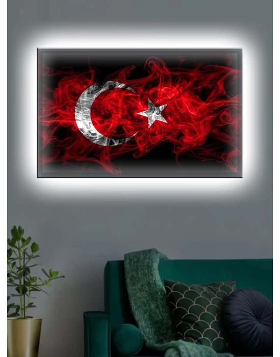 Led Işıklı Türk Bayrağı (kırmızı beyaz)