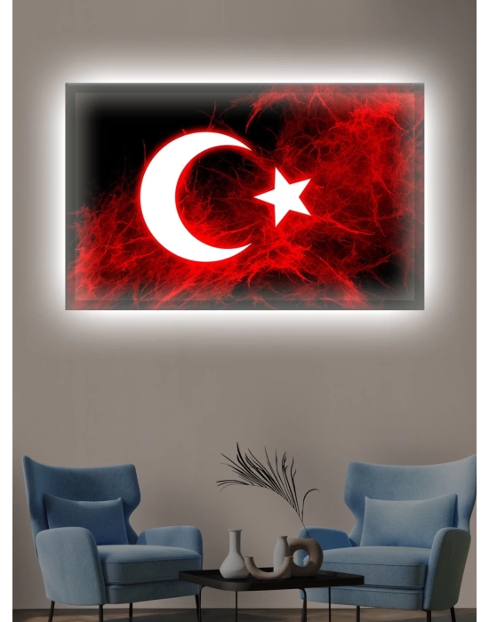 Led Işıklı Türk Bayrağı tablo (şanlı bayrağımız)