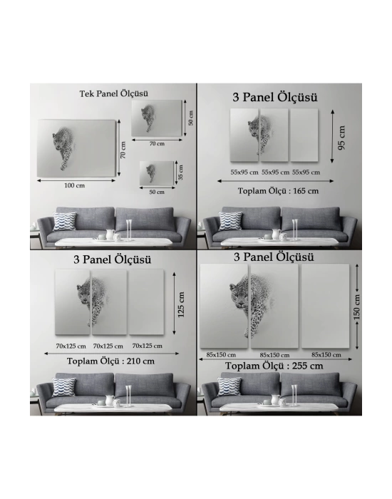 Leopar Dekoratif Kanvas Tablo 1154