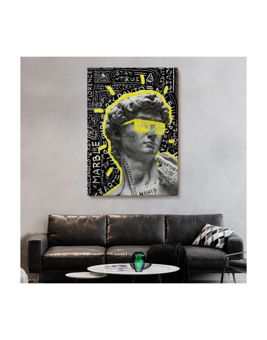 Michelangelo Buonarroti Davud Pop Art Tablosu-6376