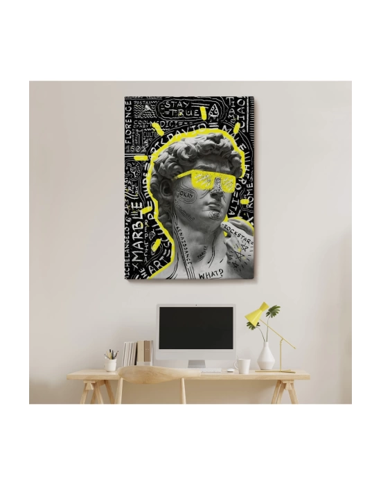 Michelangelo Buonarroti Davud Pop Art Tablosu-6376