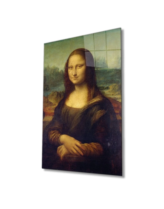 Mona Lisa Portresi Sanat Cam Tablo, Ev ve Ofis Duvar Dekoru, Hediyelik Büyük Temperli 4 mm Cam Tablo