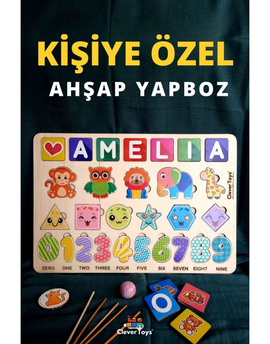 Montessori Eğitici Ahşap Oyuncak – Tak Çıkar Renkli Ahşap Yapboz