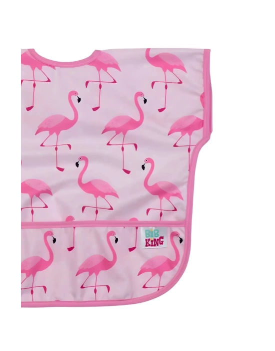 Pembe Flamingo Kolsuz Sıvı Geçirmez Aktivite Ve Mama Önlüğü 6-24 Ay