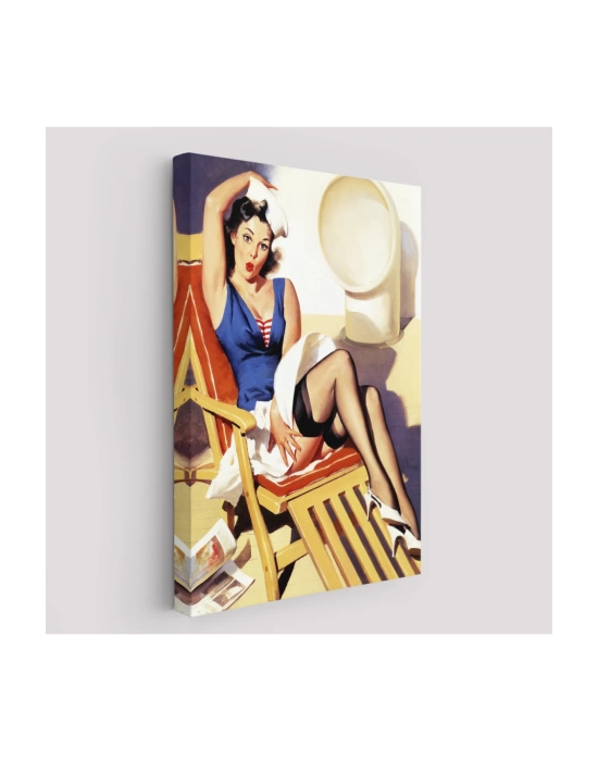 Sailor Pin Up Dekoratif Duvar Tablosu - Denizci Kız-6459