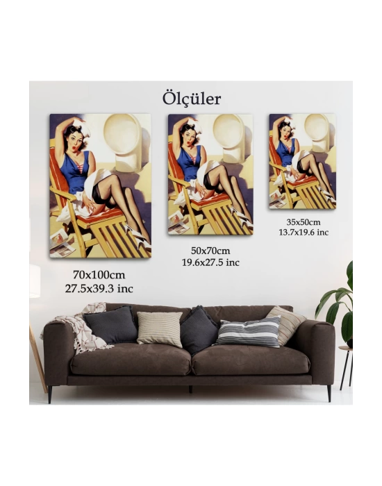 Sailor Pin Up Dekoratif Duvar Tablosu - Denizci Kız-6459