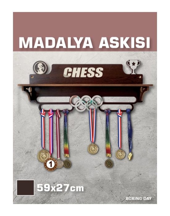 Satranç Madalya Askısı, CHESS Sporcu Ödül Duvar Askılı Madalyalık, Madalya Tutucu