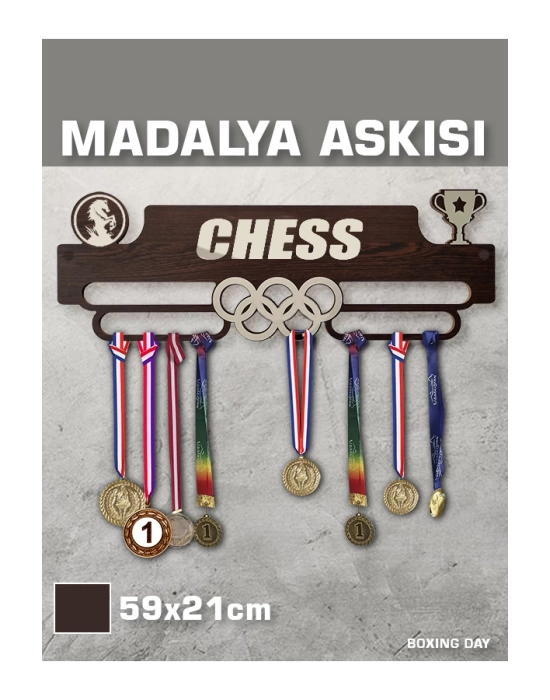 Satranç Madalya Askısı, CHESS Sporcu Ödül Duvar Askılı Madalyalık, Madalya Tutucu