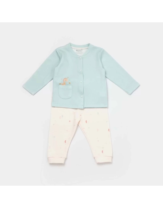 Save The Seahorse Bebek Pijama Takımı  Bejmint