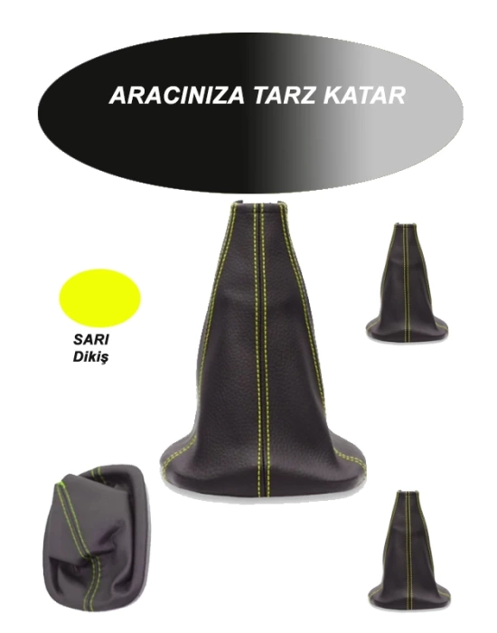 seat ıbıza  hb uyumlu oto,araç  vites körüğü sarı dikiş