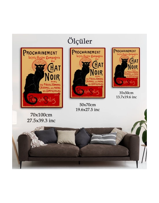 Siyah Kedi Tablosu - Le Chat Noir Theophile Steinlen-6431