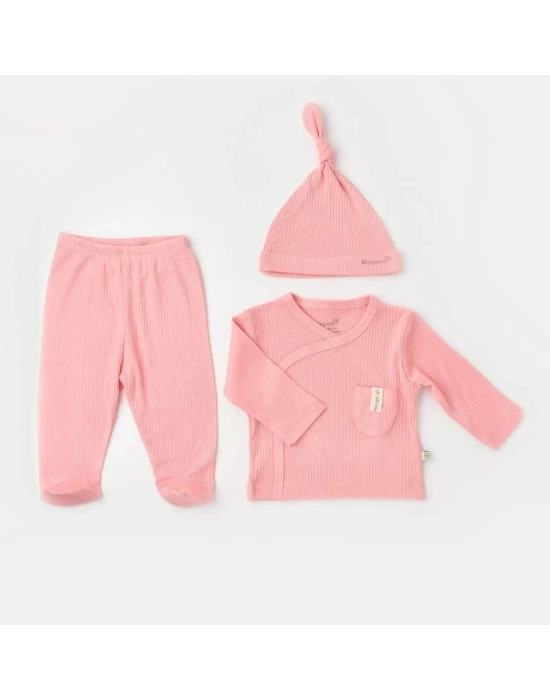 Soft Modal 3lü Zıbın Set  Pembe