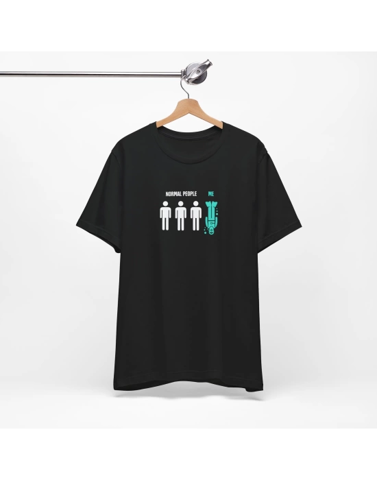 Unisex ANormal Yüzücü Baskılı Basic Tshirt