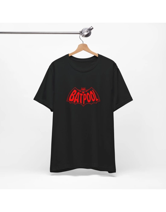 Unisex Batpool Baskılı Basic Tshirt