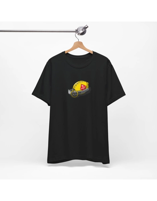 Unisex Bomba Limon Baskılı Siyah Basic Tshirt