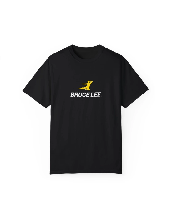 Unisex Bruce Lee Baskılı Siyah Basic Tshirt