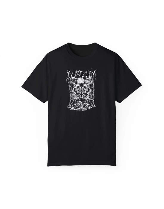 Unisex Burzum Heav Metal Baskılı Siyah Basic Tshirt