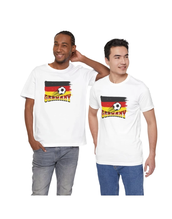 Unisex EURO 2024 Almanya Baskılı Beyaz Basic Tshirt